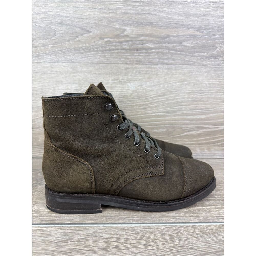 Thursday Boot Co Captain Women’s Sz 8 Dark Olive Leather Mid Lace Up Boots